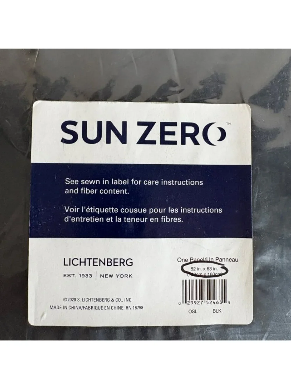 Sun Zero Blackout Curtain Panel 52in x 63in Two Single Panels Rod Pocket NEW